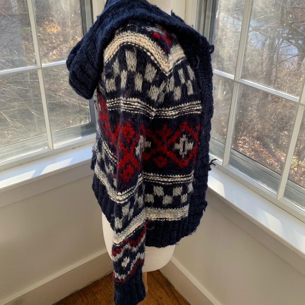 KENJI cozy distressed thick hoody cardigan - Picture 5 of 9